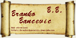 Branko Bančević vizit kartica